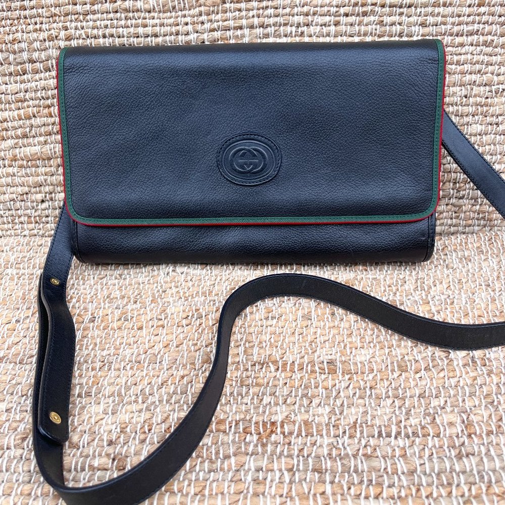 Vintage Gucci Leather shoulder bag / clutch with sherry line